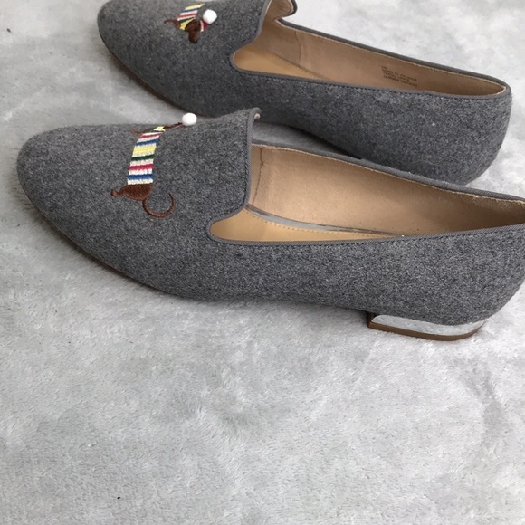 Talbots Light Gray Ryan Novelty Dog Holiday Loafer Flats Size 7M New - Picture 9 of 11